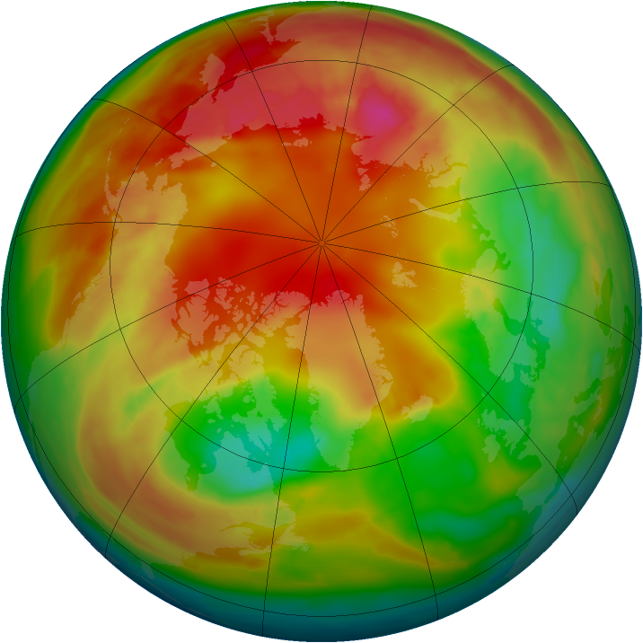 Arctic ozone map for 14 February 2010